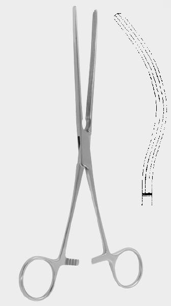 Затискач КОХЕР (KOCHER), атравматичний, 22 см (cm), вигнутий. Бренд: Zepf (Зепф).